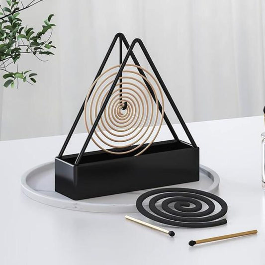 Mosquito Coil Holder Incense Burner Decorative Ornament Craft Triangle (only Black)